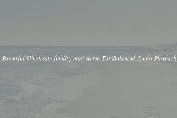 Powerful Wholesale fidelity mini stereo For Balanced Audio Playback