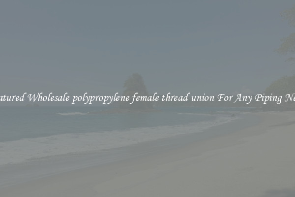 Featured Wholesale polypropylene female thread union For Any Piping Needs