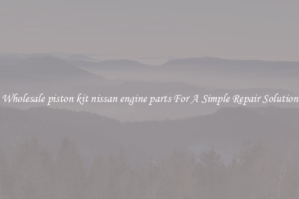 Wholesale piston kit nissan engine parts For A Simple Repair Solution