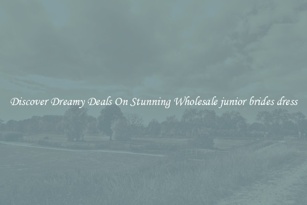 Discover Dreamy Deals On Stunning Wholesale junior brides dress
