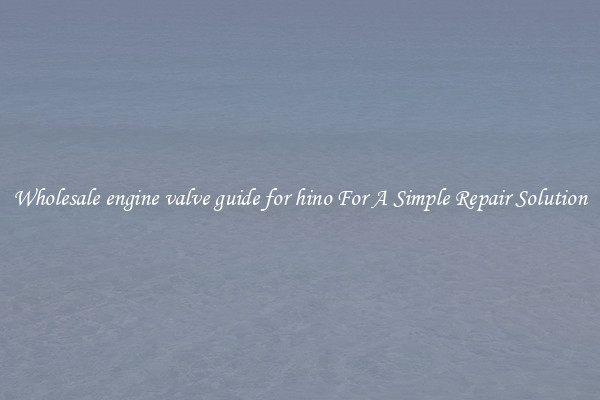 Wholesale engine valve guide for hino For A Simple Repair Solution