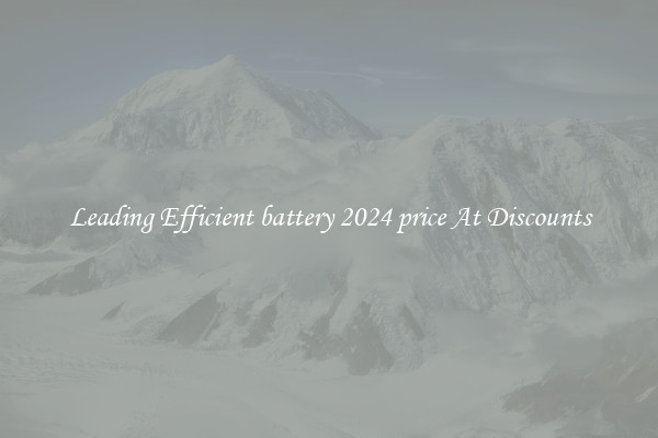Leading Efficient battery 2024 price At Discounts