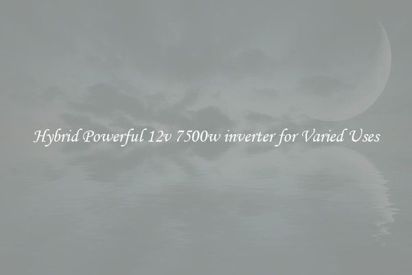Hybrid Powerful 12v 7500w inverter for Varied Uses